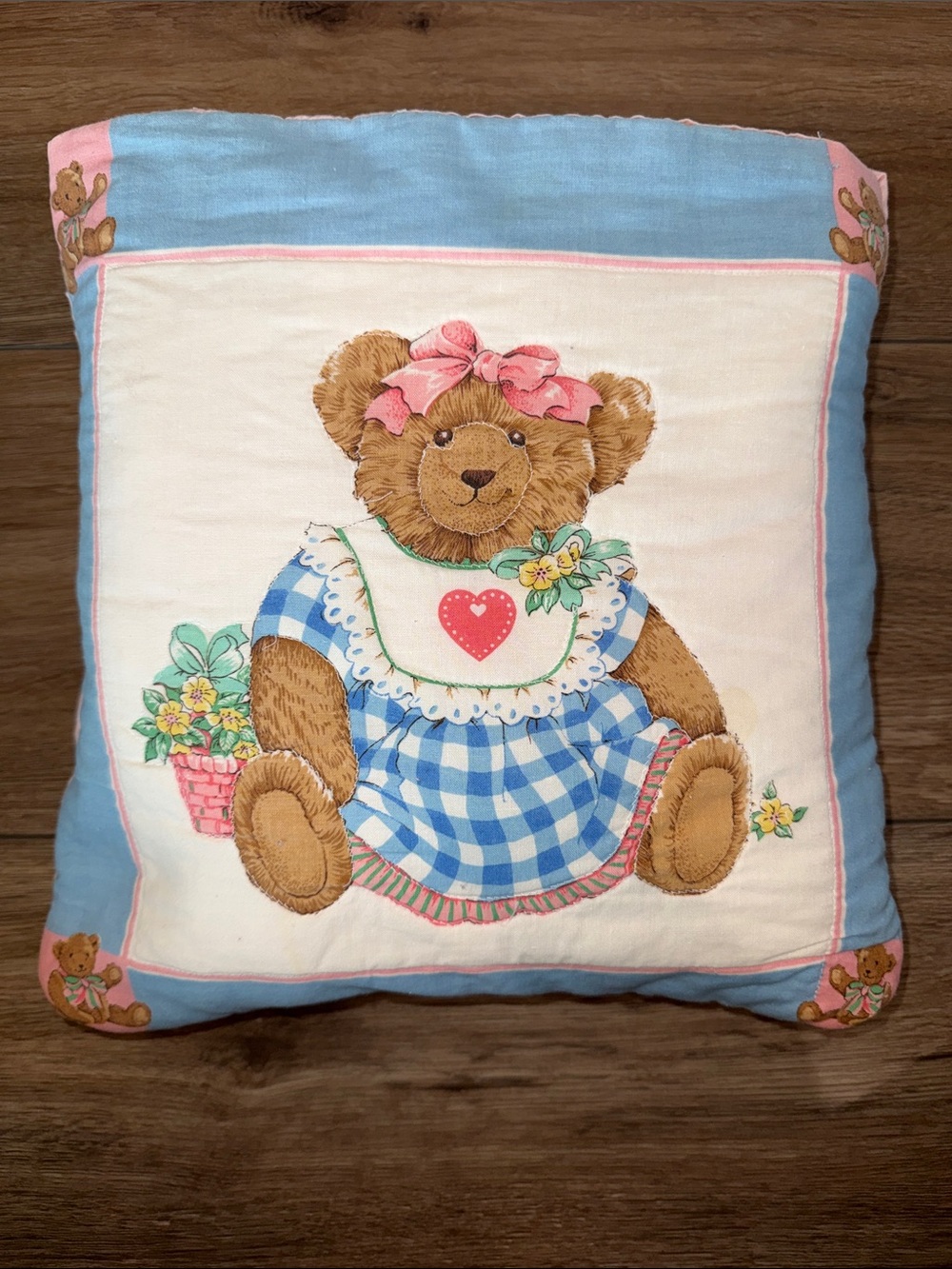 Homemade Quilted Country Bear Pillow and Throw in one 🏠 🐻